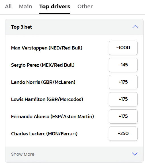 Top 3 bet at BetMGM.