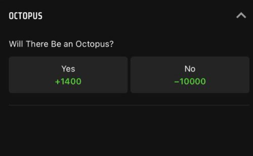 Example of octopus odds
