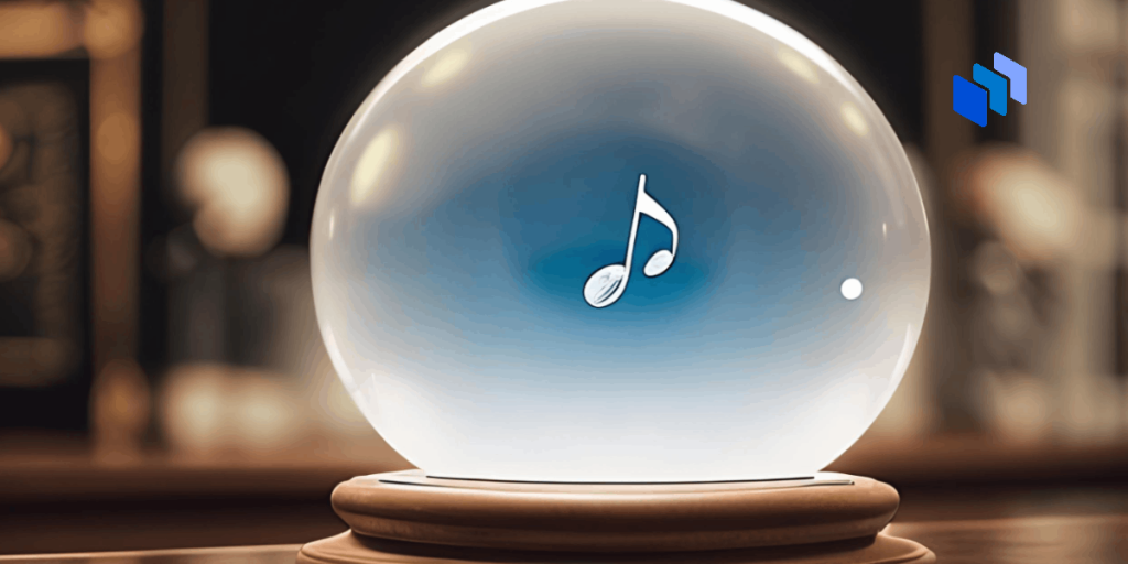 A glass globe containing music
