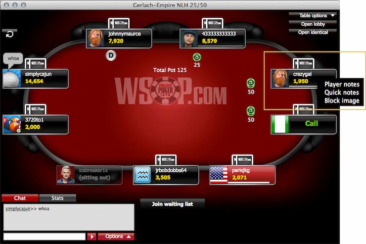 WSOP Online live table