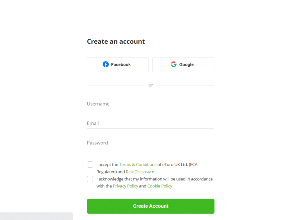 eToro signup