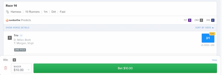 fanduel racebook place a bet