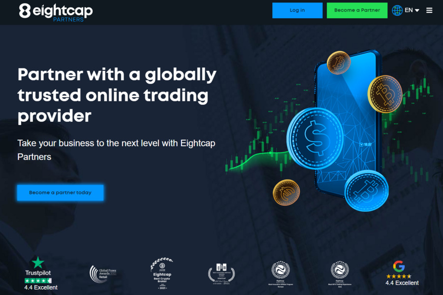Eightcap lets you earn affiliate commissions through its Eightcap Partners program. 