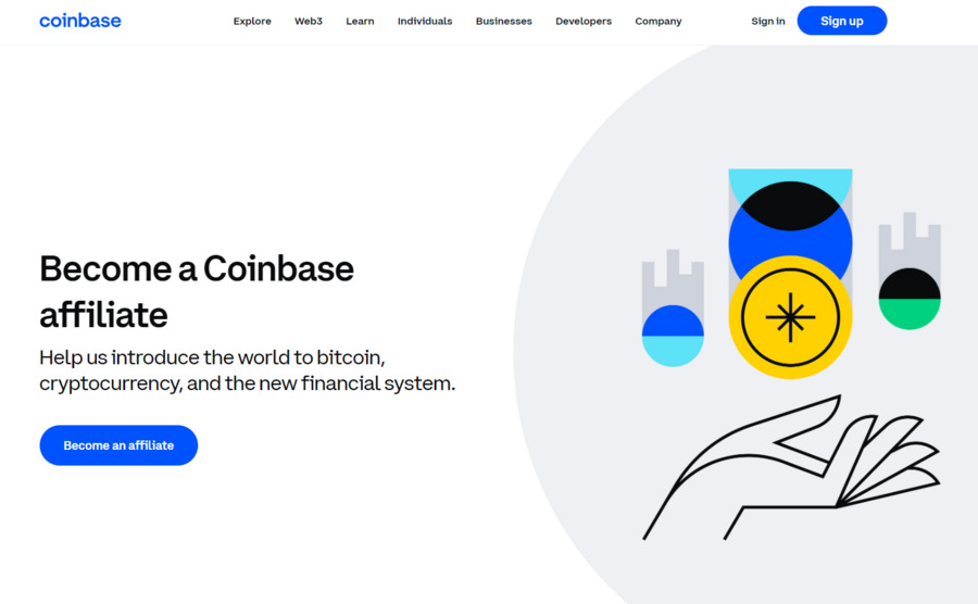 Coinbase affiliate program includes a campaign tracking tool and convenient payments. 