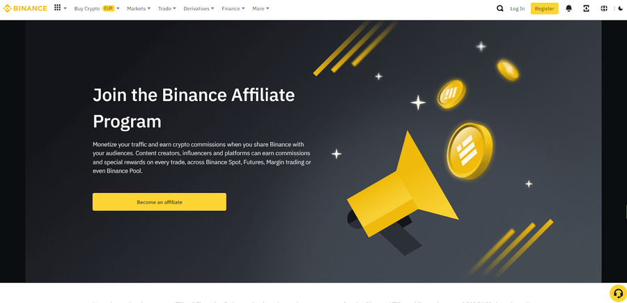 Binance runs an affiliate program that awards up to 50% commissions. 