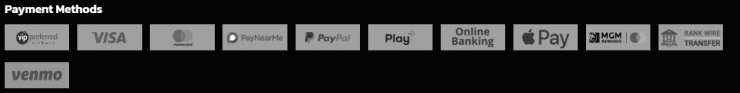 Payment methods at BetMGM