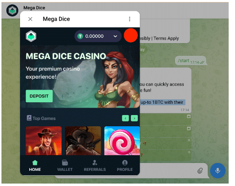 mega dice telegram