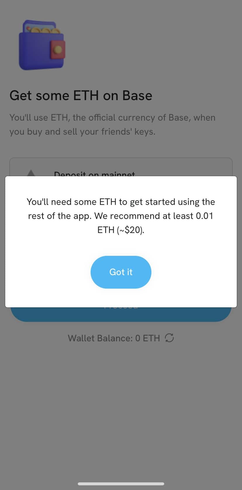 friend.tech requires ETH