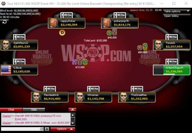 wsop table pre-flop betting