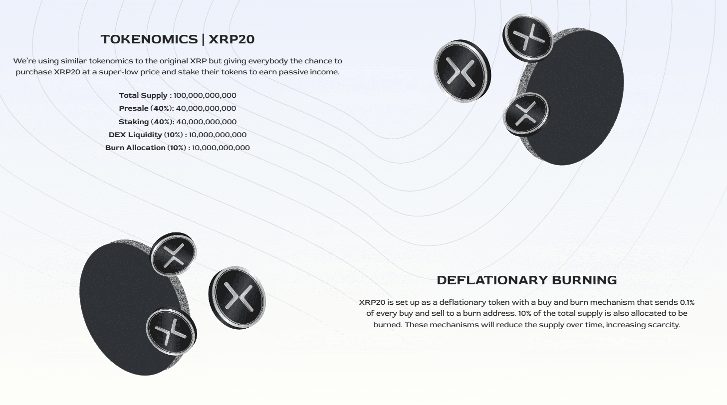 xrp20 tokenomics and burn