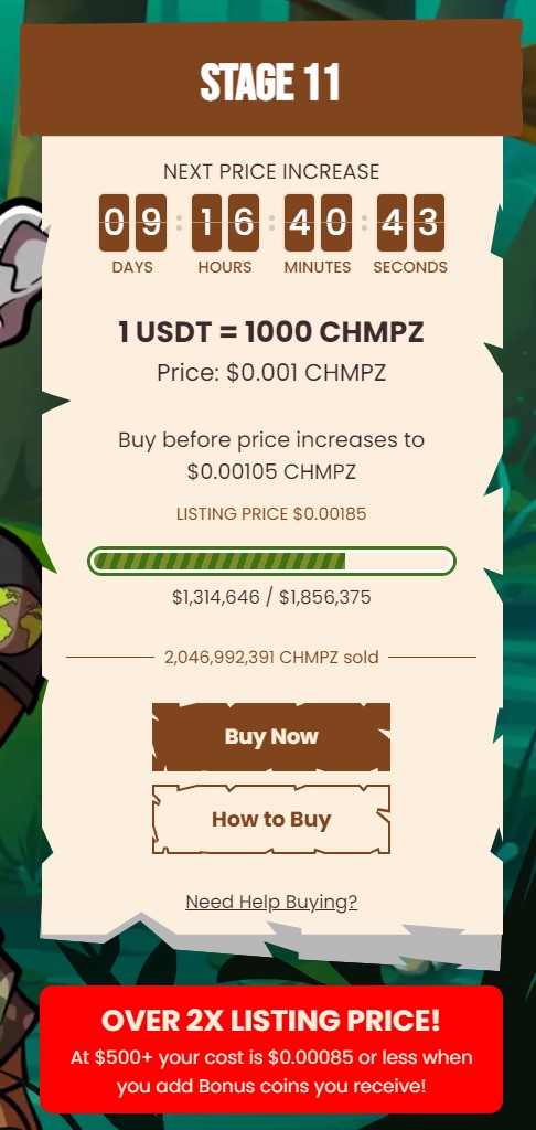 How to buy Chimpzee Step 1