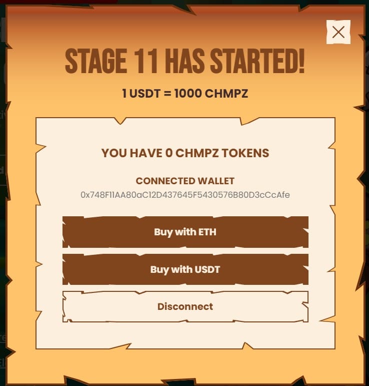 How to buy Chimpzee Step 2