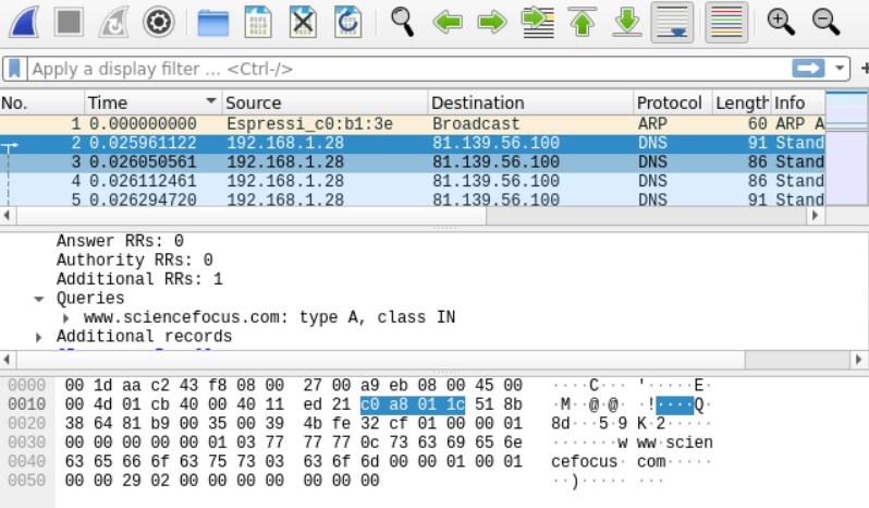 Intuitive view of wireshark