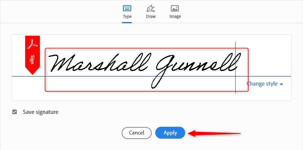 Creating a signature in Reader