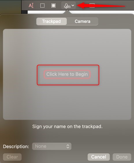 Option to create signature in Preview