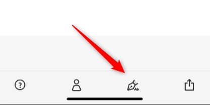 Tap the Sign icon
