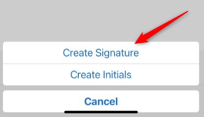 Tap Create Signature