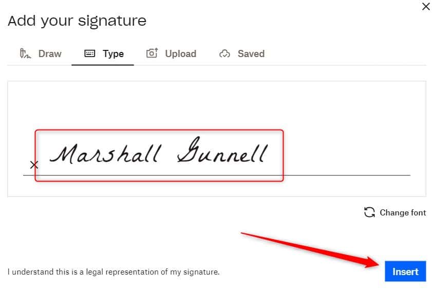 Create your signature with hellosign