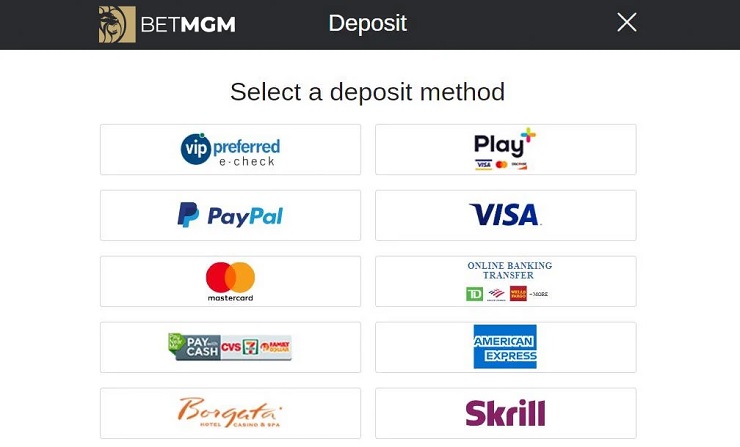 BetMGM Poker Deposit Methods
