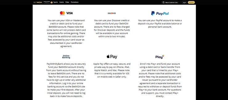 BetMGM Step 3 Deposit Funds