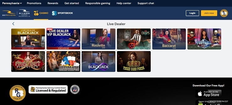 BetRivers Casino Live Roulette