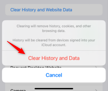Clear Safari history iphone and ipad.