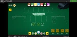 A Four Card Poker table at DraftKings.