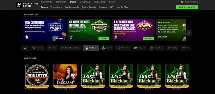 DraftKings Casino Live Roulette