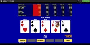 Jacks or Better video poker at DraftKings.