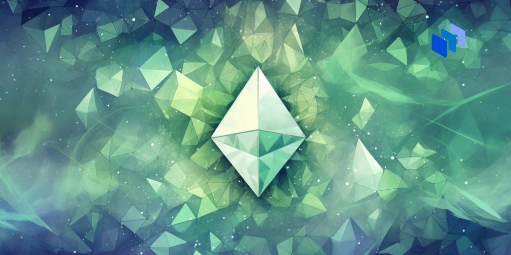 Ethereum blockchain with logo