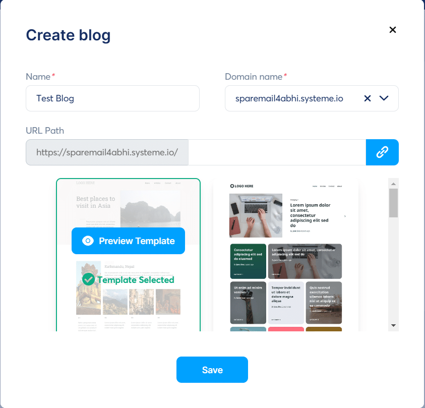 How to Create a Blog Step 2