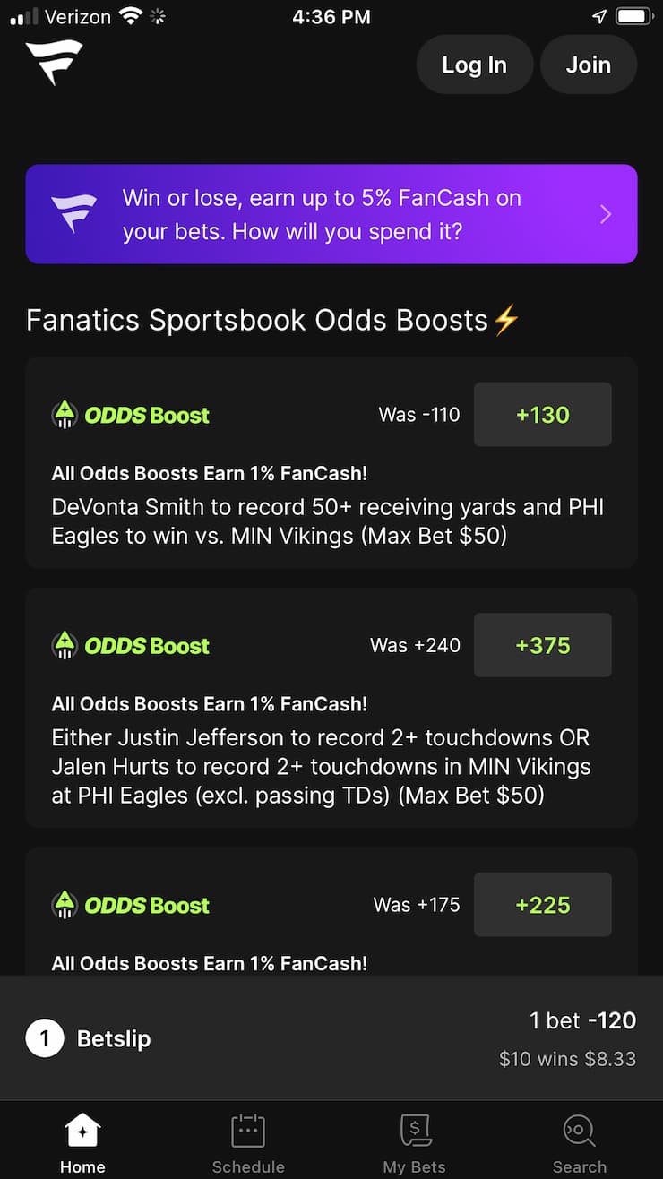 Fanatics sportsbook features