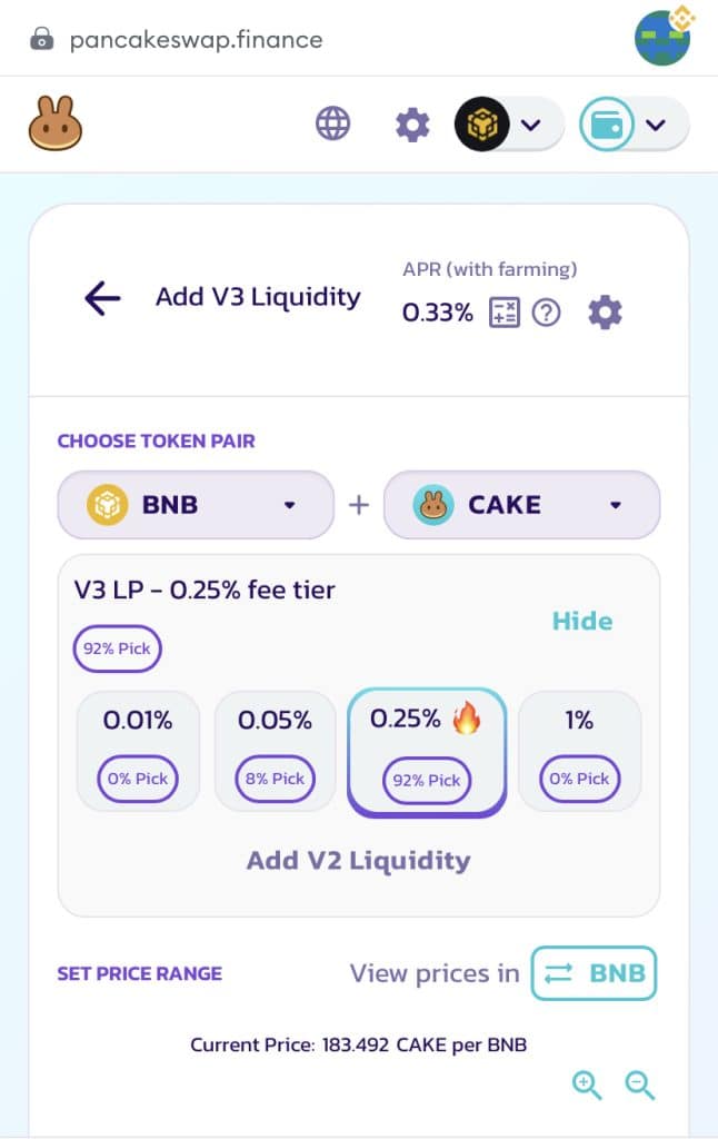 PancakeSwap interface