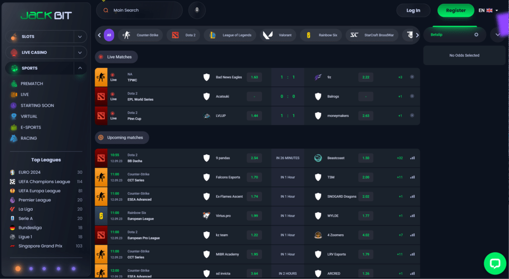 Jackbit Esports Betting