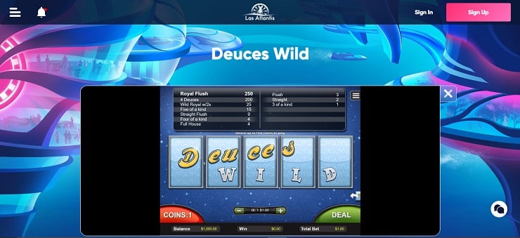 Las Atlantis Deuces Wild