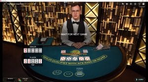 Live Dealer Caribbean Stud table.