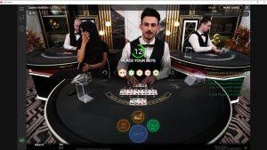 Live Dealer Casino Hold'em table.