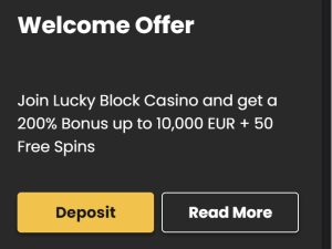 Lucky Block Welcome Bonus