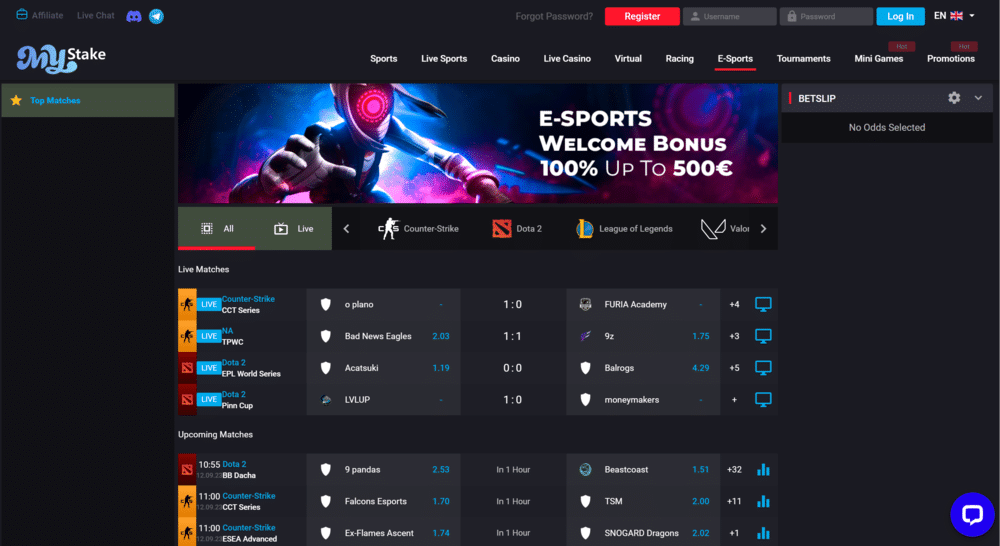 MyStake Esports Betting