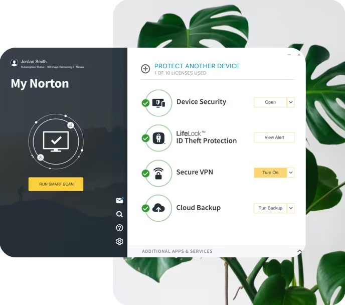 Norton security dashboard