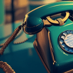 A telephone on a desk