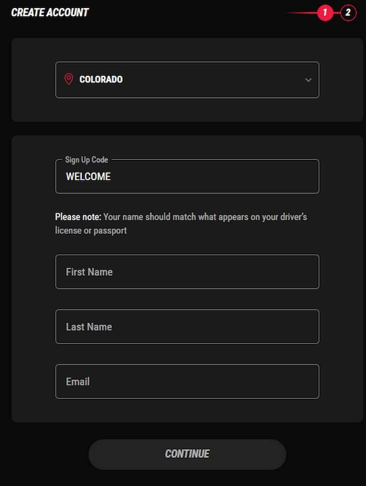 PointsBet CO Sign Up