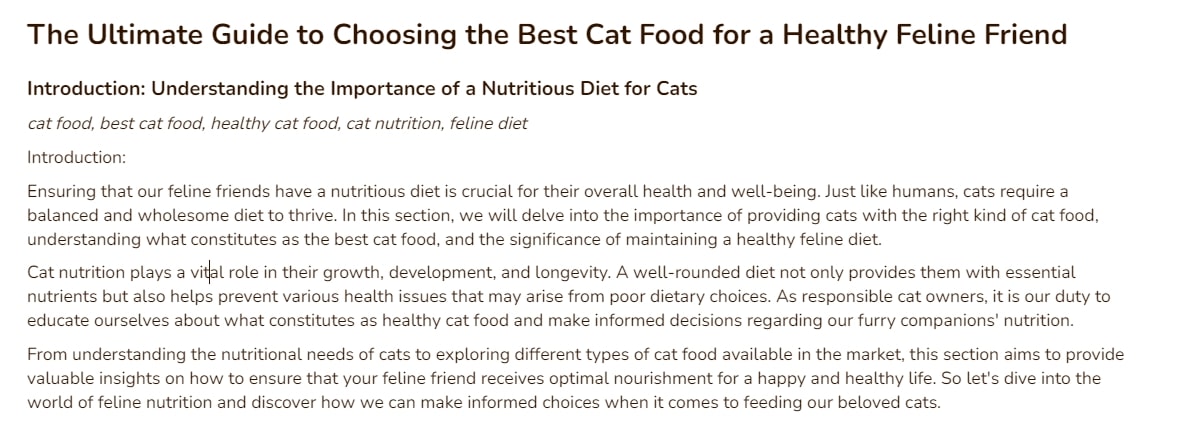 Rytr cat food intro