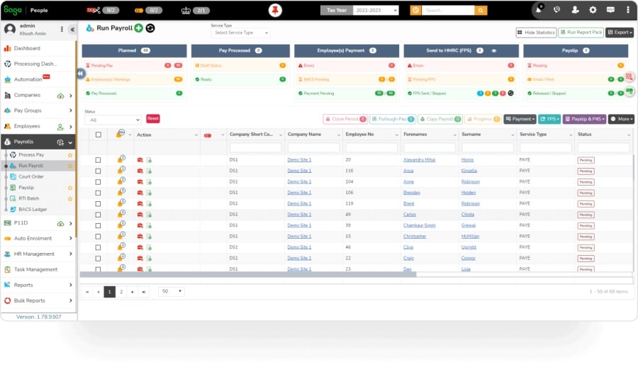 Sage-dashboard