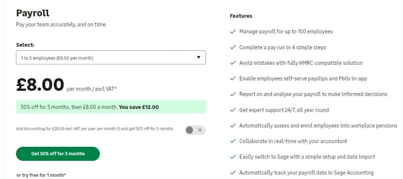 Sage-pricing