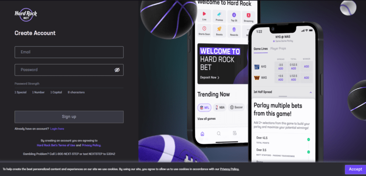 Hard Rock sign up forms