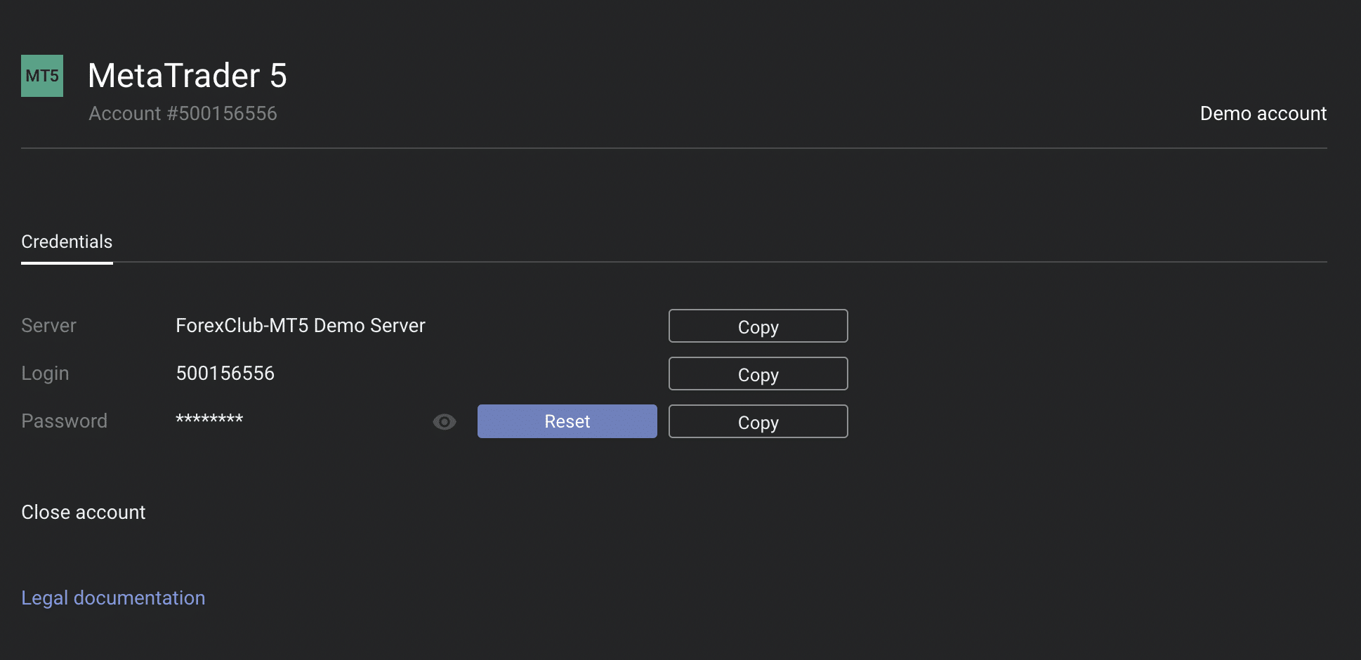 Get MT5 Login Credentials on Libertex