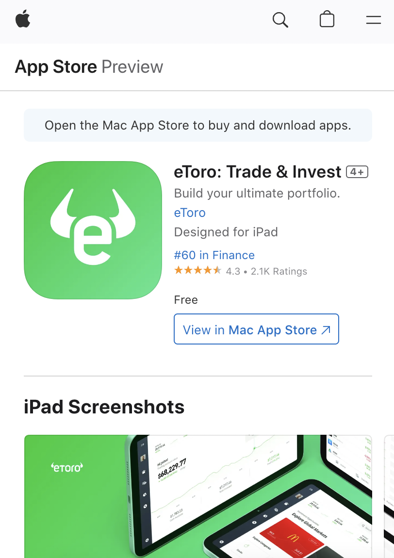 eToro app download 