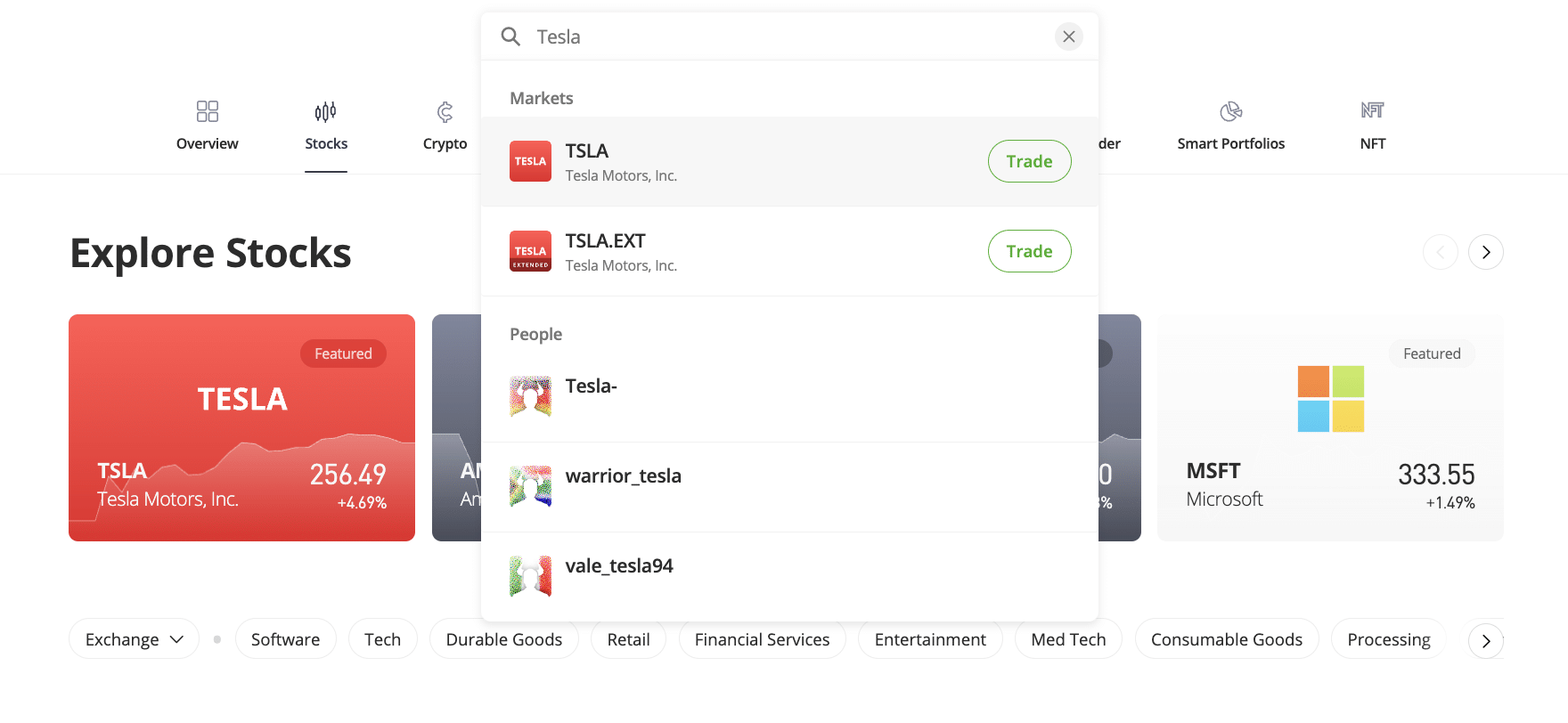 Buy Tesla Shares on eToro