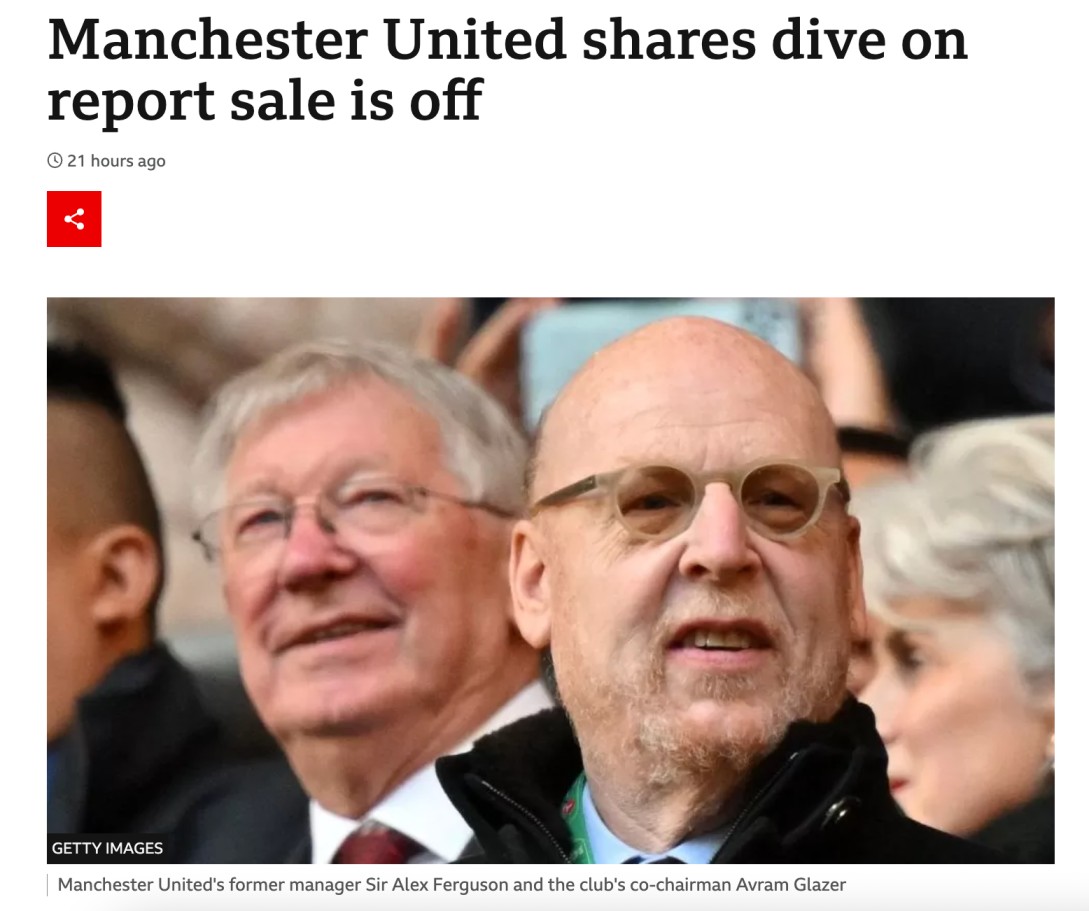 Manchester United shares dive 